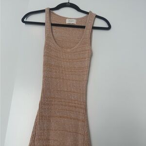DISSH Tan Ribbed Bodycon Midi Dress